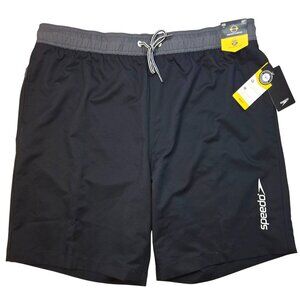 Speedo Mens BlockTheBurn Swim Shorts XXL Water Repellent Black NWT